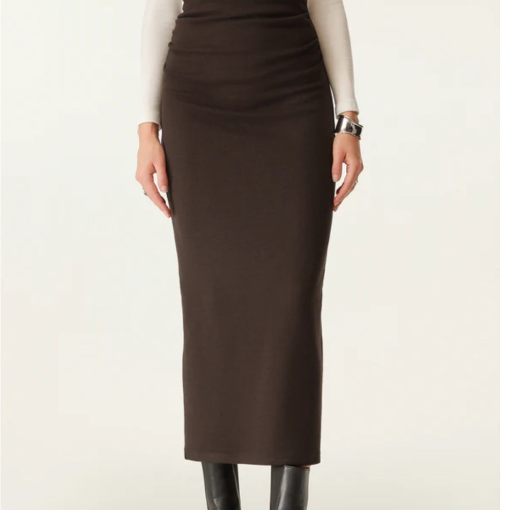 OGL Chocolate Brown Maxi Pencil Skirt